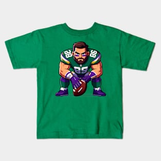 Jason Kelce scans the defense, eyes darting like a hawk Kids T-Shirt